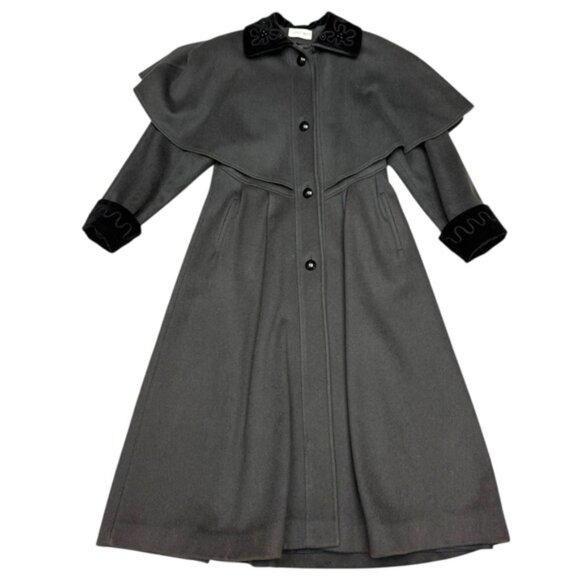 Vintage Charles Klein for Forstmann Wool Princess Coat Cape Collar Maxi Overcoat - Picture 14 of 14
